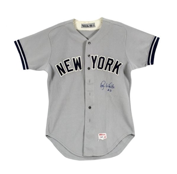 Roy White 1983 New York Yankees Game Worn and Signed Road Coaches Jersey